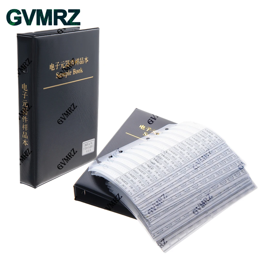 Resistor Kit SMD Book  Resistor Assortment Kit 0201 0402 0603 0805 1206 1% FR-07 170 Values 0R-10M Smd DIY Sample Book