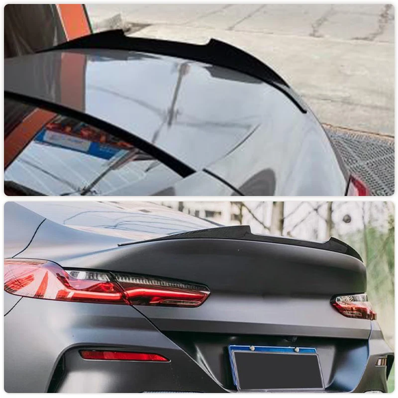 أجنحة سبويلر خلفية من الكربون الجاف لسيارات BMW 8 Series G16 M8 840i M-Sport 2018-2020 سباق السيارات الخلفي سبويلر التمهيد الجناح الشفاه #3