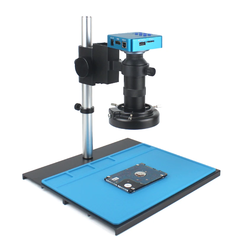 Microscopio Monocular de vídeo Digital HD, HDMI, USB, cámara profesional, Zoom Continus 130X, montaje en C para soldadura de reparación de teléfonos móviles