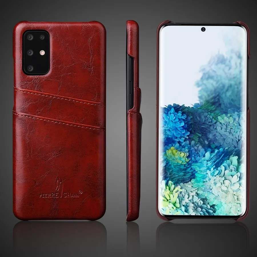 Oil-Wax Genuine Leather Case for Samsung S10E, Back Cover for Galaxy S7, S8, S9, S10 Plus, S20, S21, S22, S23 S24 Ultra, Fashion