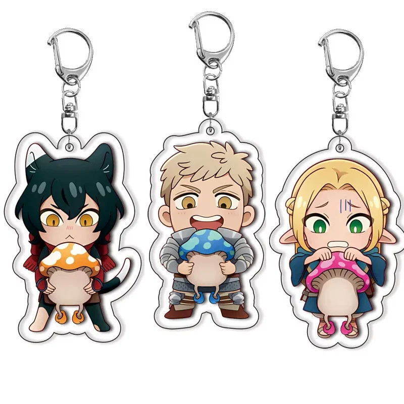 Anime Figures Keychains Laios FalinTouden Leos Farin Daya Namalie Hisuru Keychain Jewelry Creative Model Key Ring Fans Collect