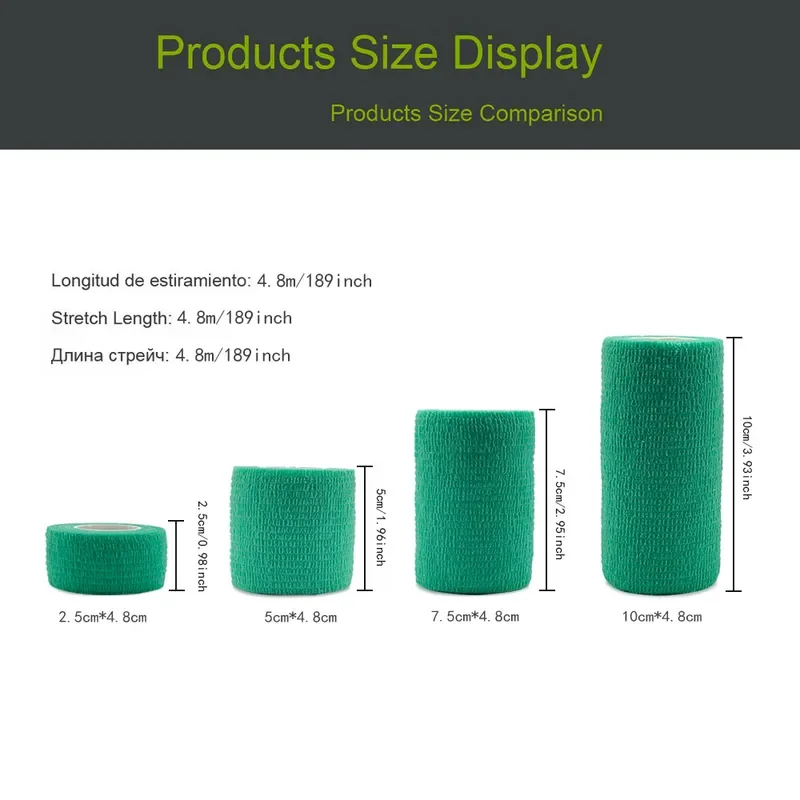 6 Stück weiße Erste-Hilfe-selbstklebende, kohäsive Elastizitätsbandagen, Sportband für Handgelenk, Knöchel, Verstauchungen und Schwellungen