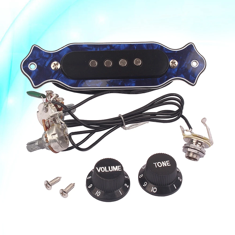 

Soundhole Active Pickup Sound Hole Pickup with Tone Volume Controller Knobs For 4-String Electric Cigar Box Guitar Pick