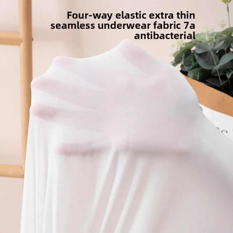 

7A Antibacterial Fabrics Underwear Seamless Elastic Brocade Spandex Fabric Close-fitting Smooth Perspective DIY Sewing Cloth