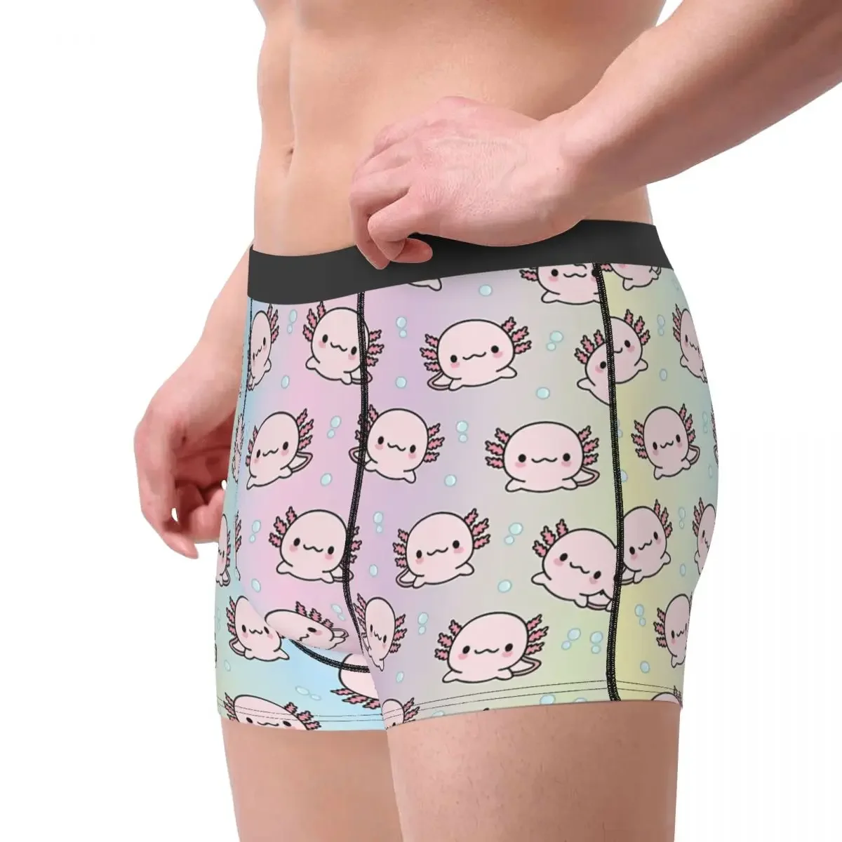 Cute Axolotl Hip Hop Underpants Cotton Panties Male Underwear Print Shorts Boxer Briefs