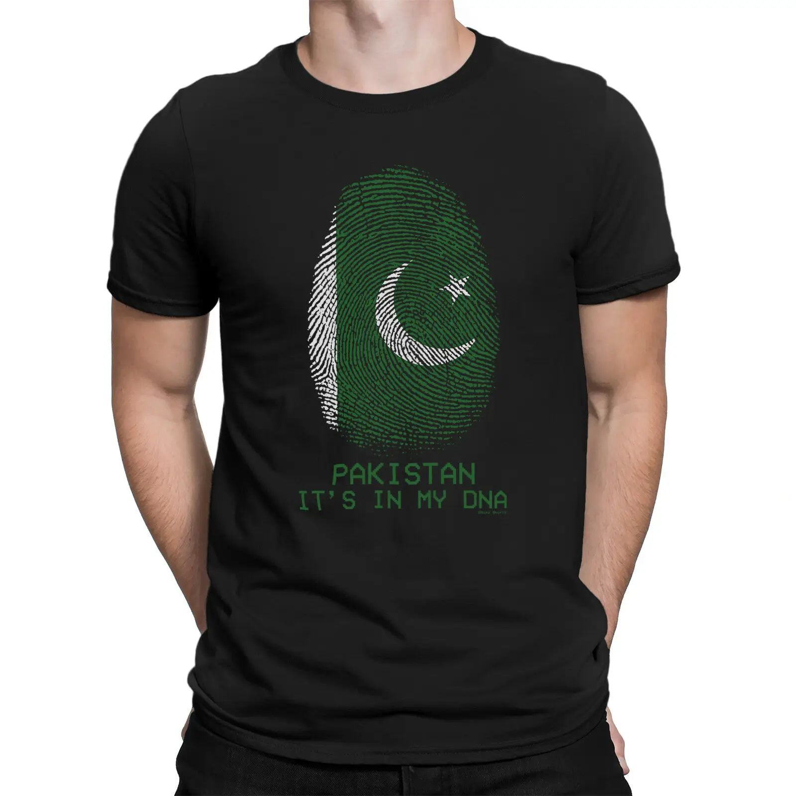 Pakistan Cricket DNA Fingerprint Hockey Flag T-Shirt. Summer Cotton Short Sleeve O-Neck Mens T Shirt New S-3XL