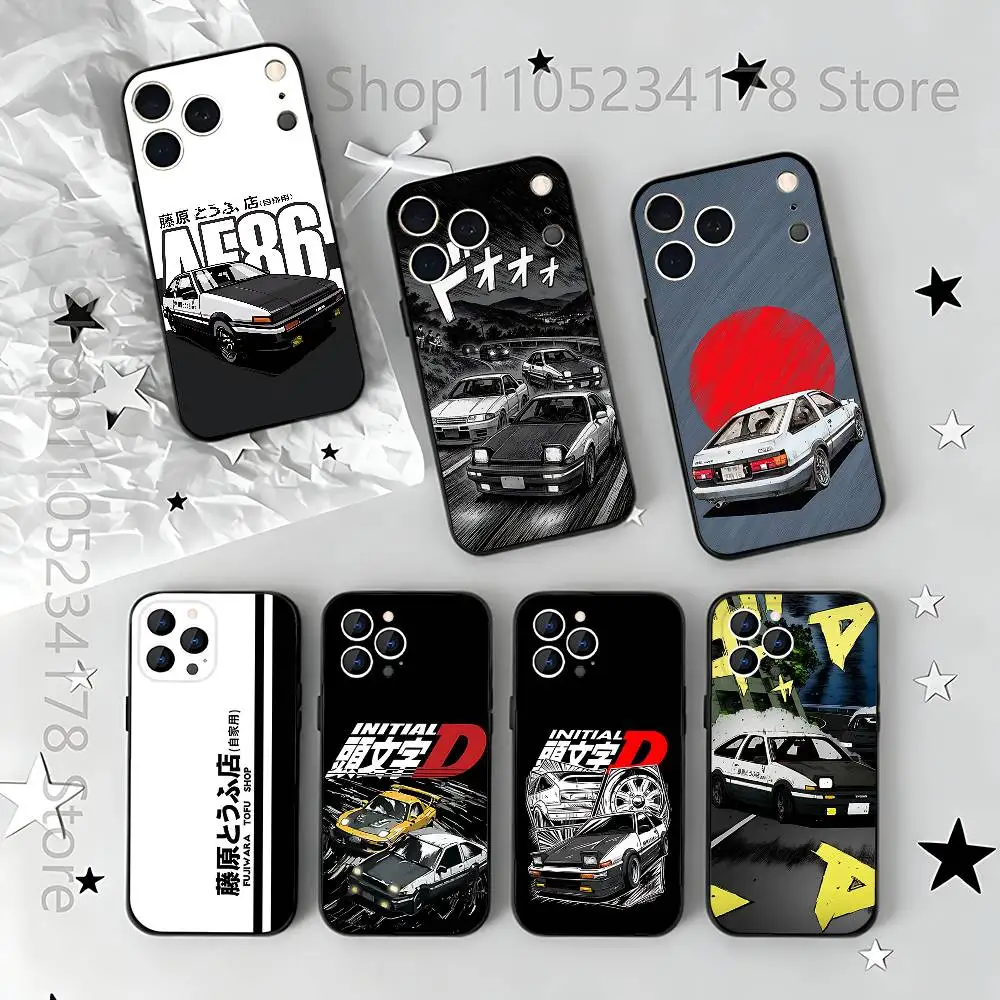 

Anime I-Initial D AE86 Phone Case For iPhone 17,16,15,14,13,12,11,Pro,Max,Plus,E,Air,Mini Protective Black Cover