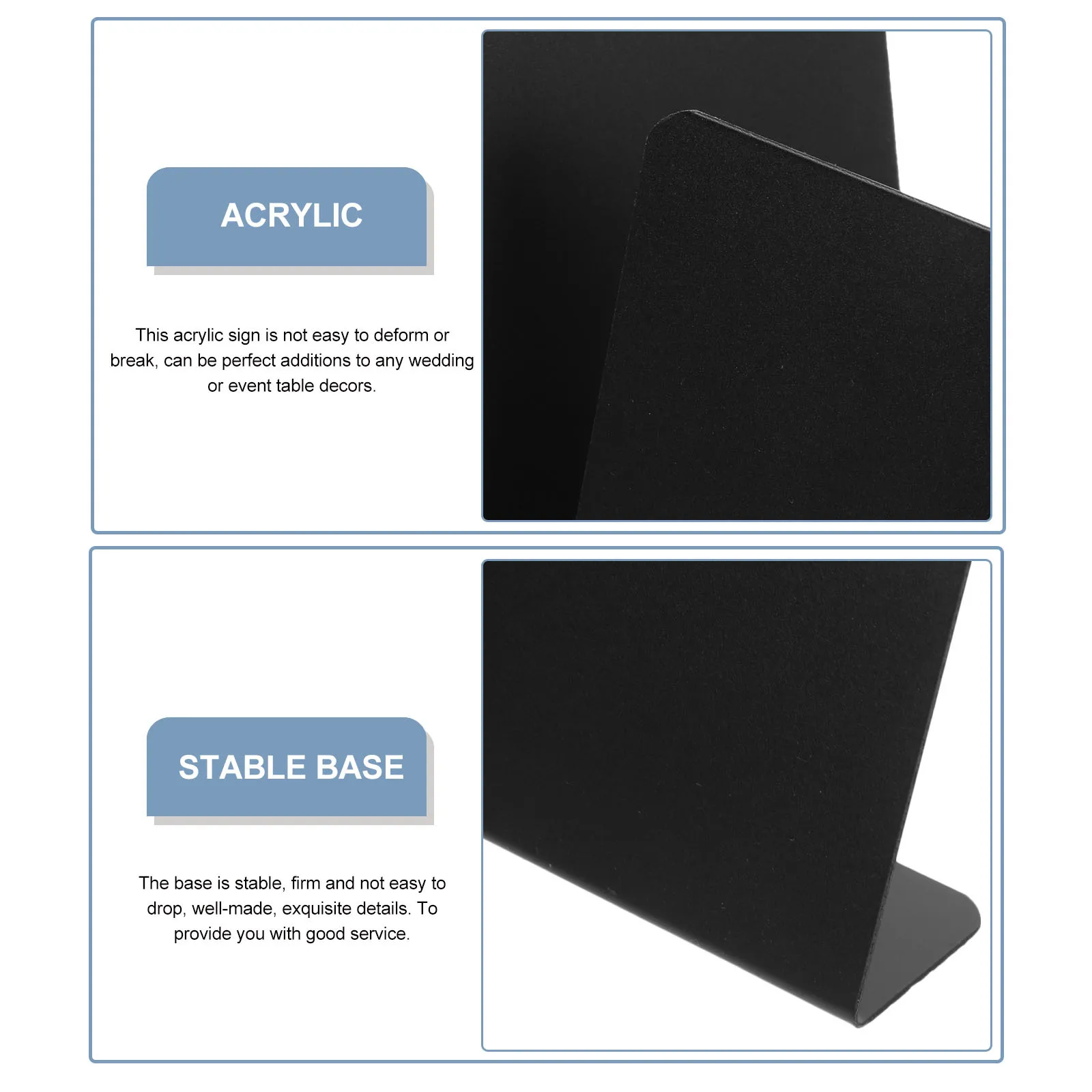 

10Pcs Acrylic Table Number Signs Writable Dry Erase Boards Stable Base Reusable Wedding Decor Birthday Events Acrylic Board