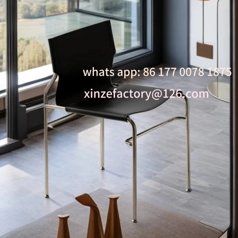 

Customizable Stainless Steel Chair Kitchen Retro Dining Chairs Household Movable Makeup Stools Bedroom Decorative Without