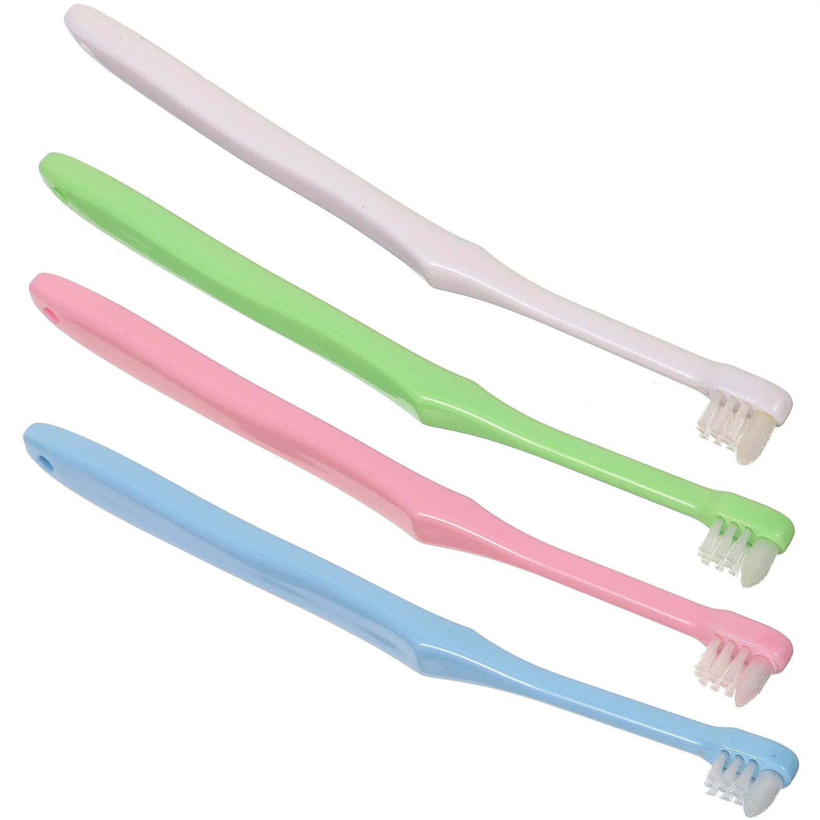 4 قطعة فرشاة الأسنان بين الأسنان برأس صغير فرش الأسنان اليدوية تصميم مريح لتنظيف الفم اليومي والسفر استخدام PP دائم