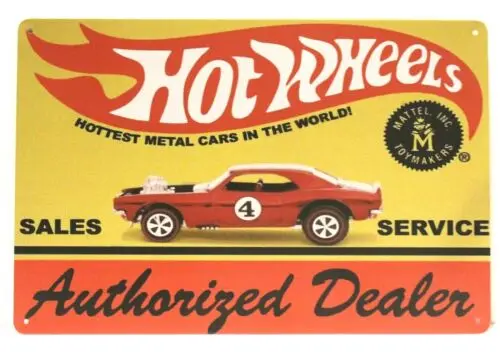 m1,Hot Wheels Tin Metal Sign Toy Metal Cars Garage Man Cave Authorized Dealer XZ-Aluminum
