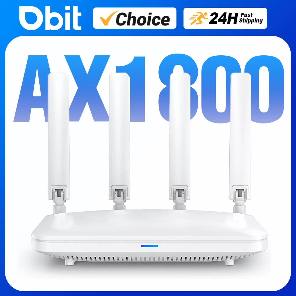 

DBIT AX1800 WiFi 6 Router Dual Band 2.4G&5GHz Gigabit Wireless wifi6 Router MU-MIMO 4 Antennas Strong Signal Amplifier