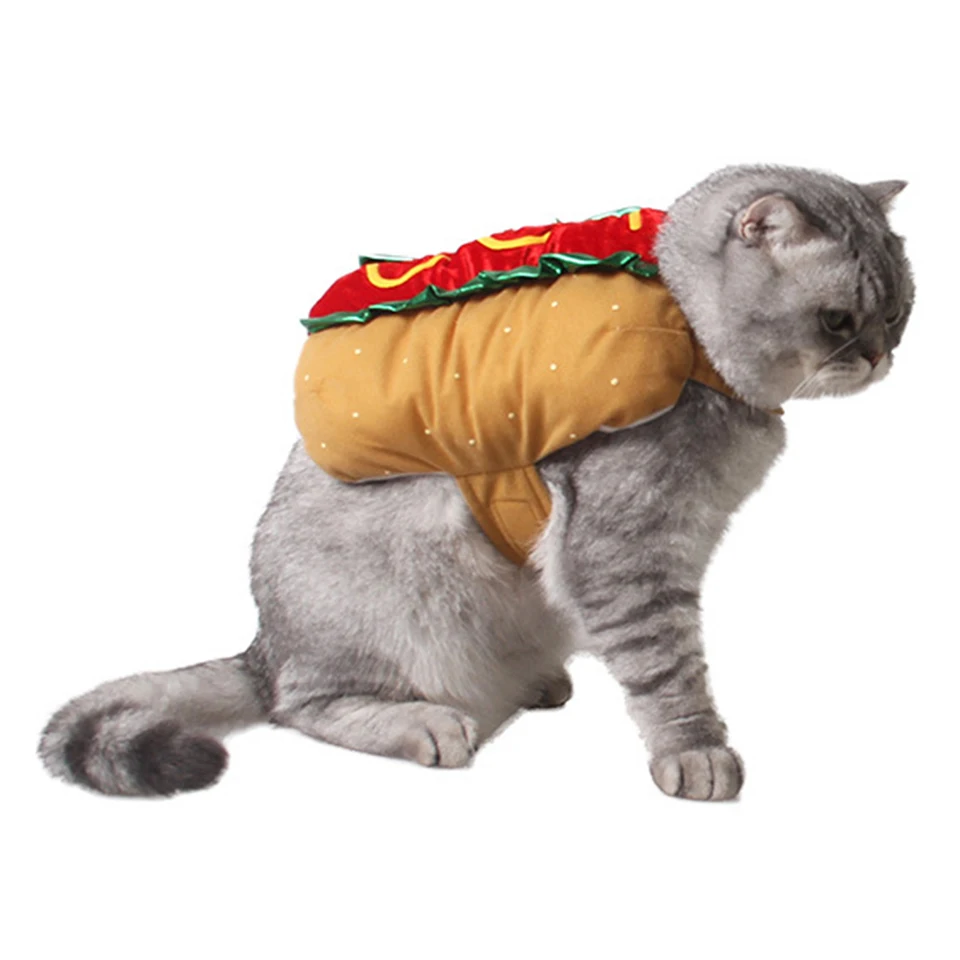 NONOR Pet Costume Hot Dog a forma di bassotto salsiccia vestiti regolabili divertente scaldino per cucciolo di cane gatto forniture