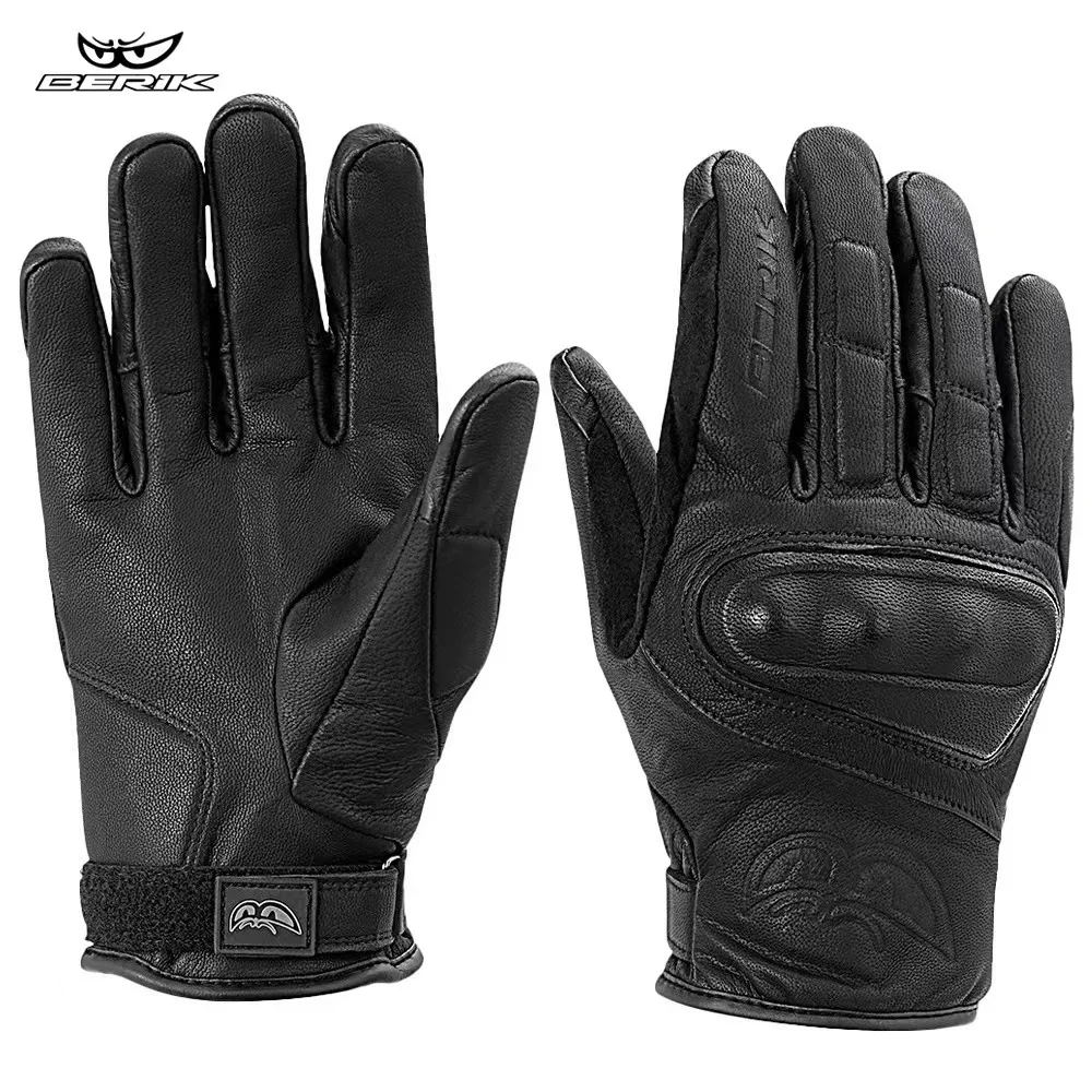 BERIK Guantes de invierno para motocicleta para hombres y mujeres, guantes cálidos y fríos para pantalla táctil, equipo impermeable para las cuatro estaciones