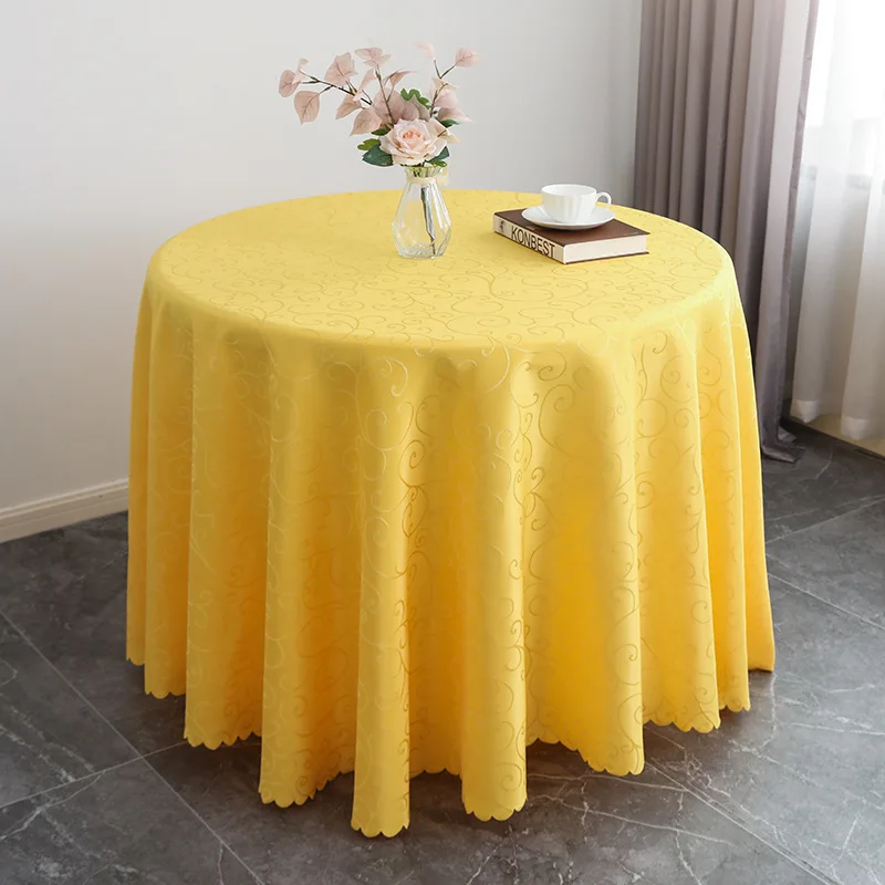 Wedding Table Cloth Cover Round Jacquard Luxury Pattern Hotel Dinner Room Linen Decoration Wholesale Damask Design Nice Look