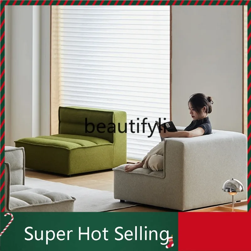 

K132 Nordic Italian minimalist fabric sofa living room 2024 new double cream wind cloth sofa