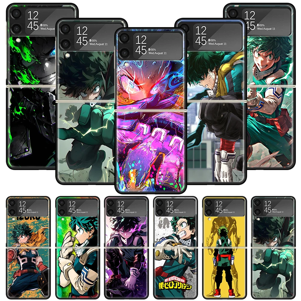 Midoriya Izuku Deku MHA My Hero Phone Case For Samsung Galaxy Z Flip 6 5 4 3 5G Shockproof Cover Z Flip6 ZFlip5 Flip3 Flip4 Luxu