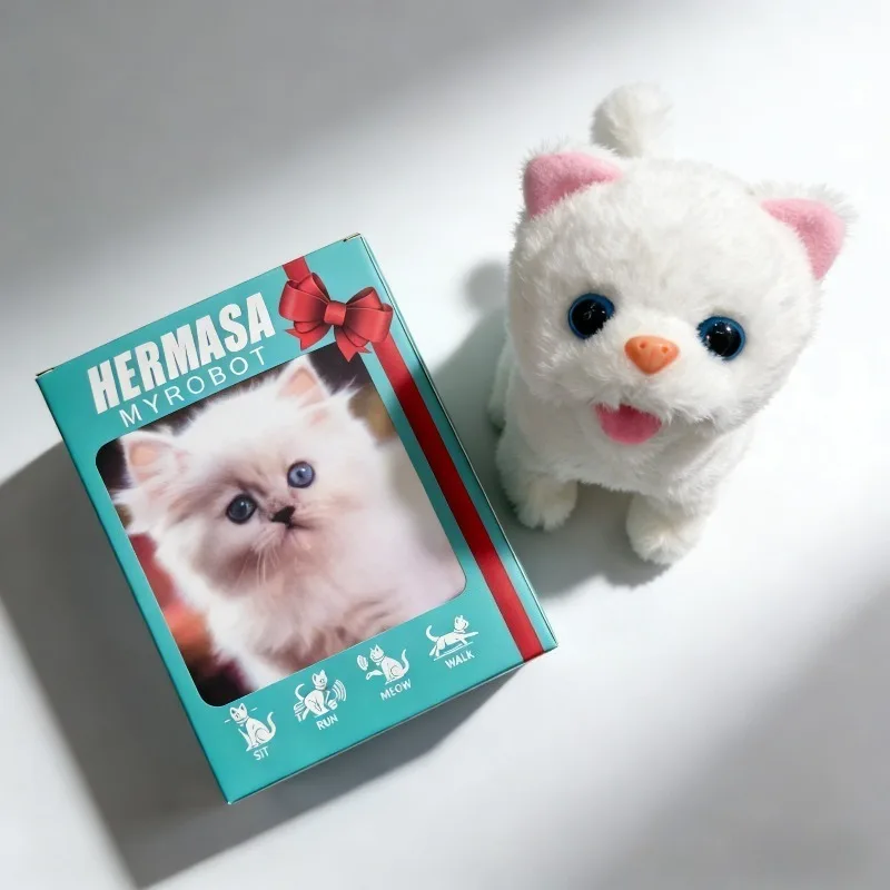 전기 워킹 고양이 장난감 - 움직이는 사실적인 플러시 펫, 2026 귀여운 어린이 선물, 어린이 전자 장난감