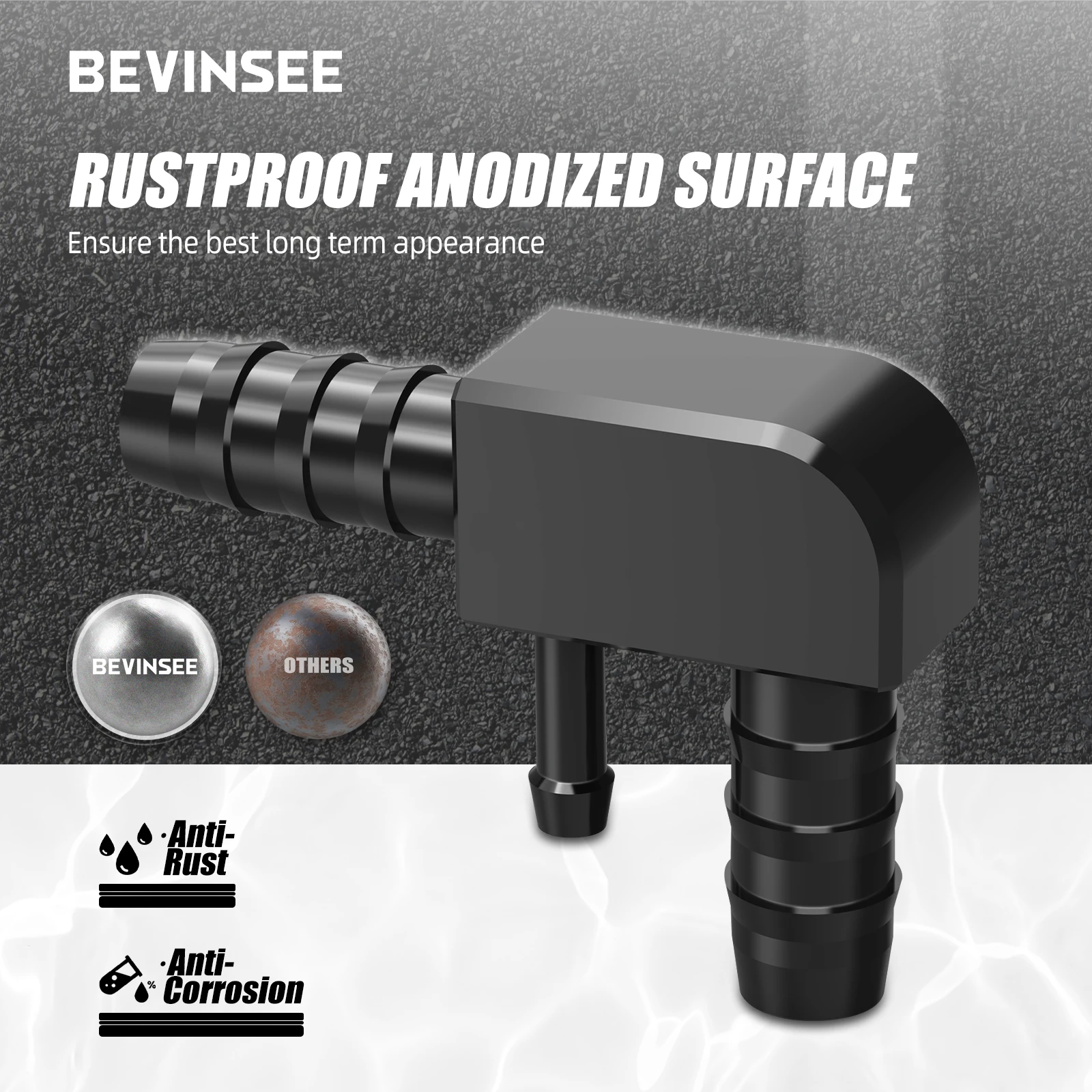 BEVINSEE Air Hose F-Connector For BMW E39 E46 Z3 M54 Engine Aluminium Intake Hose Connector Car Cooling Accessories 13327503677