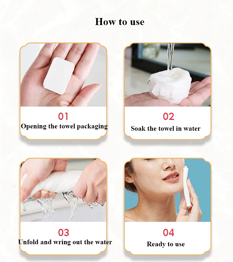 Compressed Towel Tablets Disposable Portable Cotton Bath Towel Facial Cleansing Cloth Outdoor Travel Hotel Beauty Makeup Removal