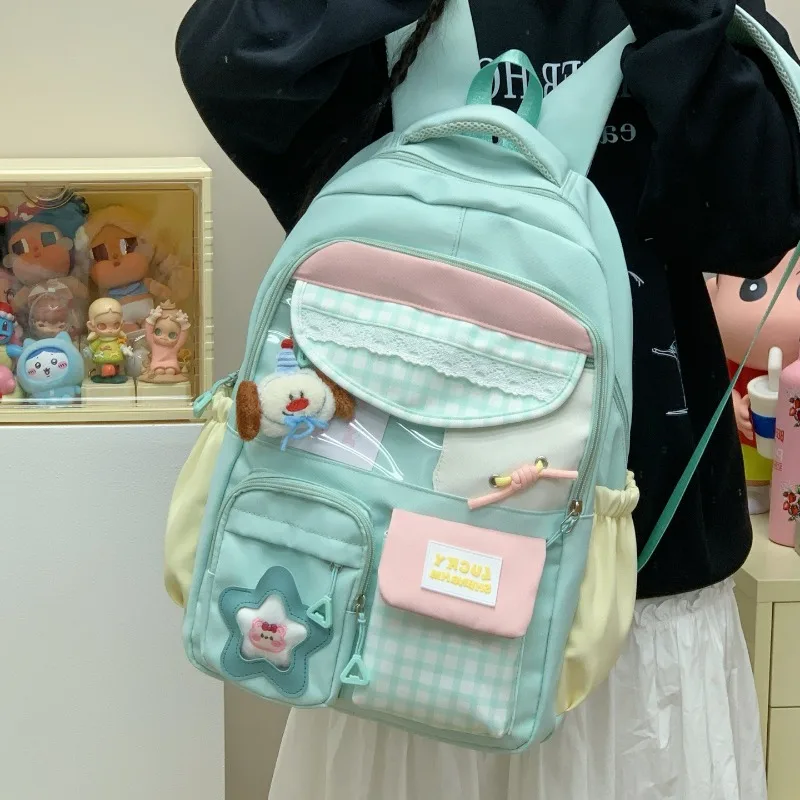 

Grid Pattern Simple Kids Backpacks for Boy Lightweight Large Capacity Cute Backpack Nylon Cartoon Backpacks School Bags Mochila
