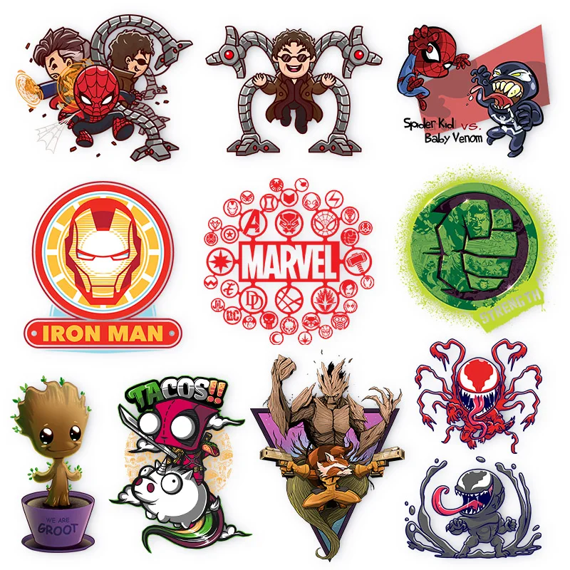 Cartoon Marvel superbohater Spiderman naszywki na ubrania koszulka DIY bluzy z kapturem naklejki na ubrania z aplikacjami dla dzieci Kawaii prezent