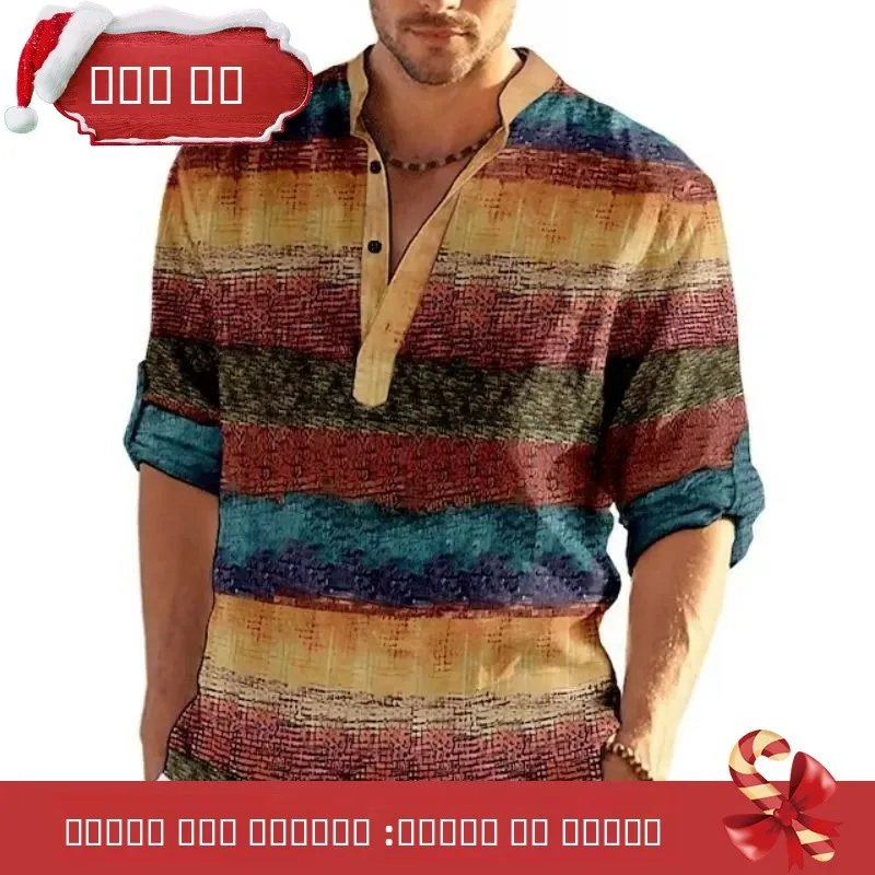 

Мужская свободная повседневная тонкая полосатая длинная све V-Ne теплая обычная тонкая осенняя сезонная европейская и американская сле