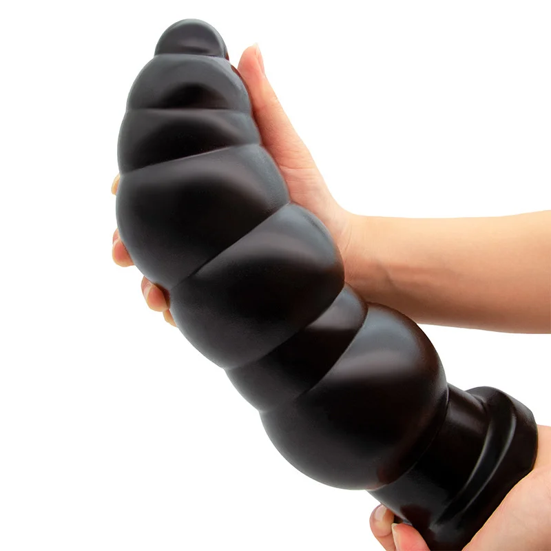 Black Huge Anal Plug Dildo Suction Cup Butt Plug Pull Bead Masturbators Anal Toy Vaginal Anus Dilator Sex Toys for Women Men