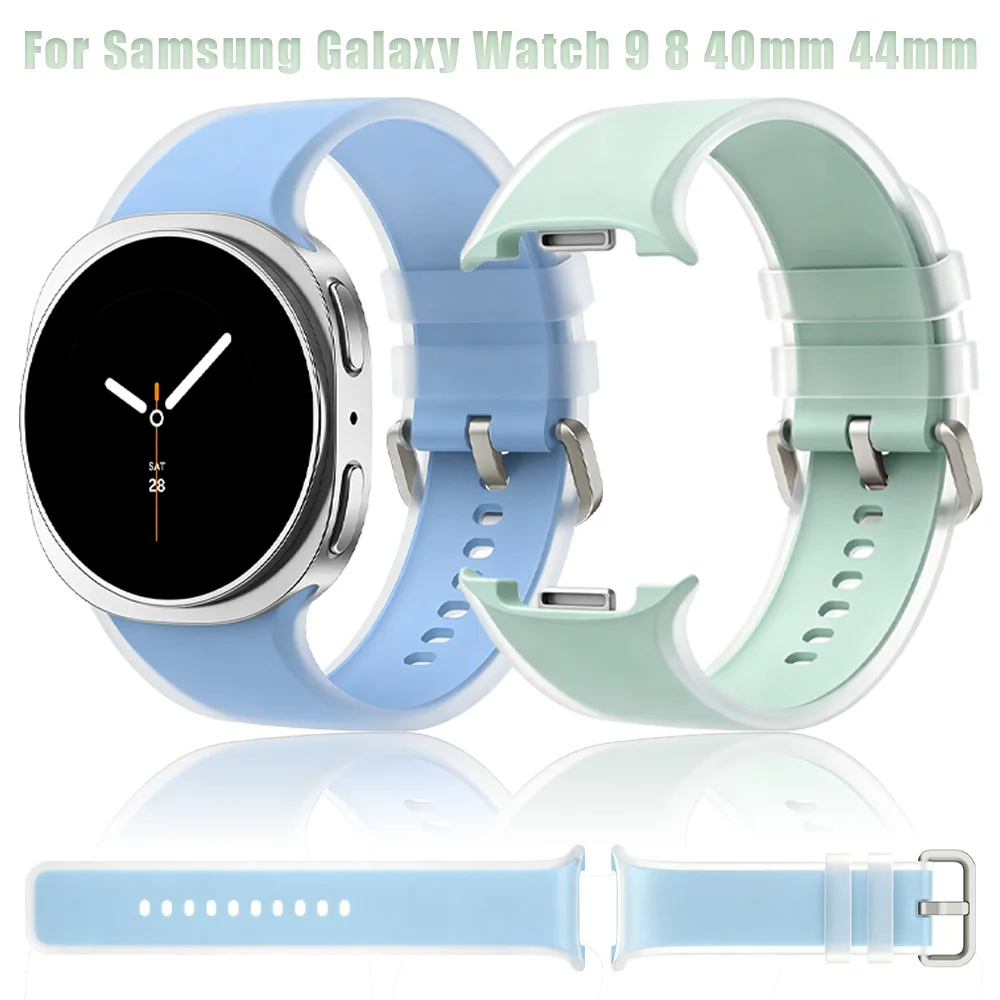 Official Jelly Color Silicone Strap For Samsung Galaxy Watch 9 8 40mm 44mm Transparent Watchband For Galaxy Watch 8 Classic 46mm
