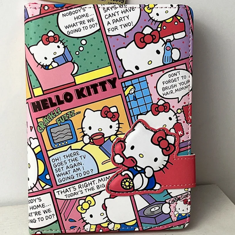 Sanrio Cute Hello Kitty Notebook Good-Looking Girly Heart Coloring Page Hard Shell Student Learning Stationery Notepad Gift