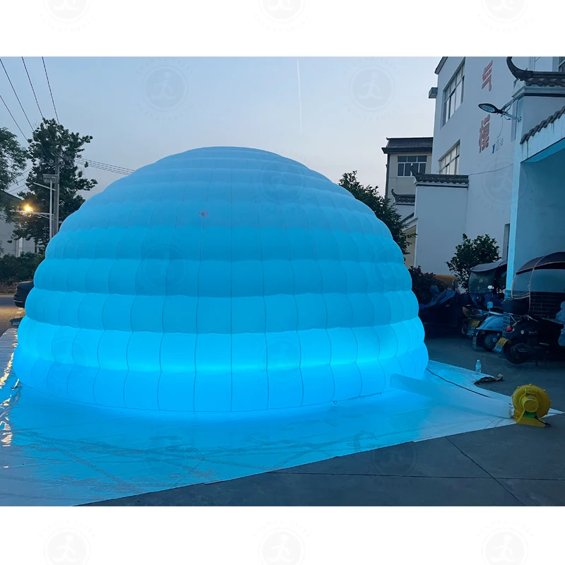 

Giant Inflatable Waterproof Ice Fishing Tent With LED Tool box ,Stable Pump For Fishing Caming,Commerical Ice Amusement Park