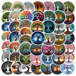 50pcs Aesthetic Cartoon Mysterious Life Trees Stickers Nature Water Bottle Decals Luggage Laptop Guitar Vinyl Car Sticker