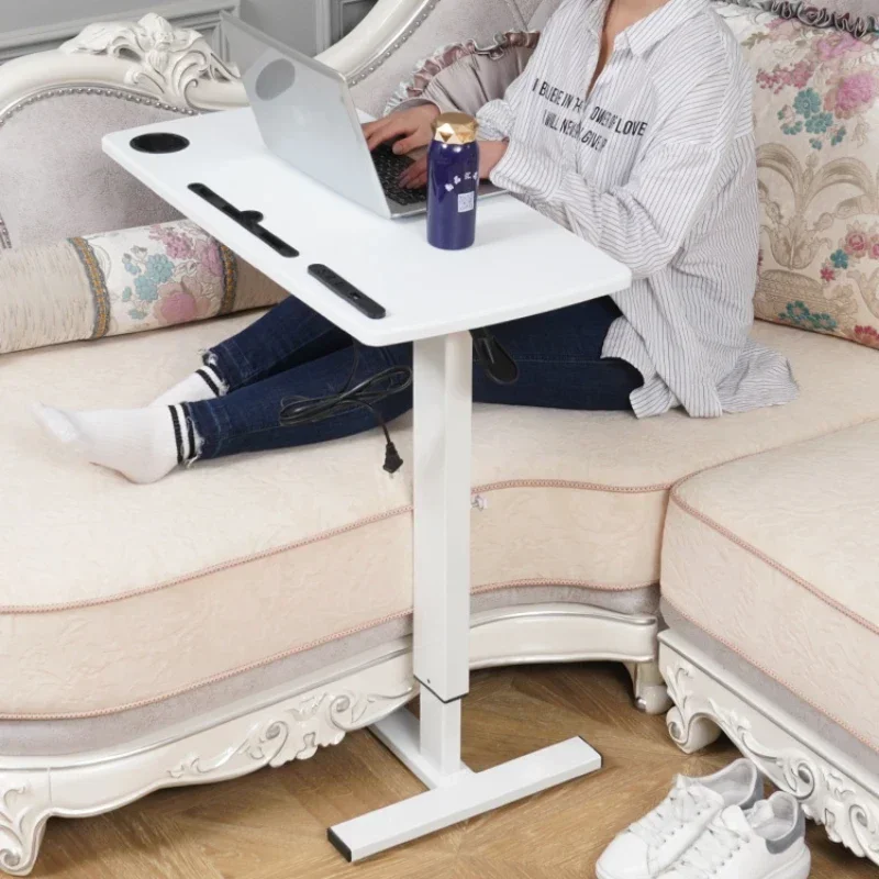 Adjustable Computer Desk – Movable Bedside Table, Foldable Laptop DeskHeight Adjustable Office Furniture with Hidden Wheels.