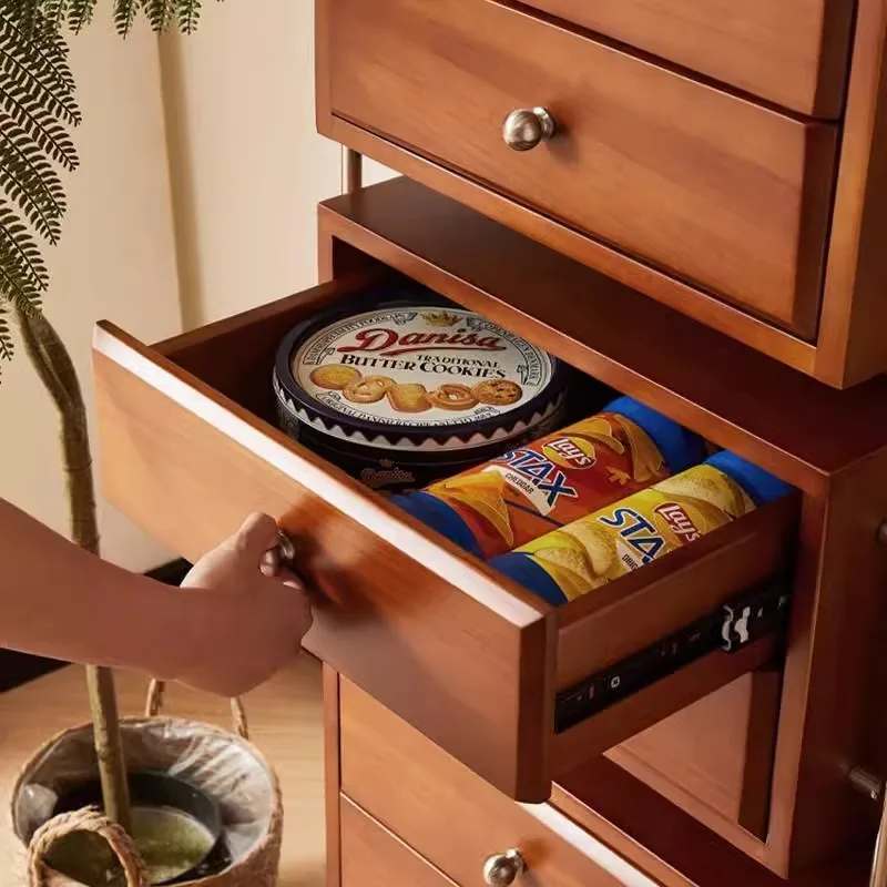 خزانة صدر من الخشب الصلب، أريكة تلفزيون شمالية، خزانة جانبية، خزانة متوسطة عتيقة متعددة الأغراض #3