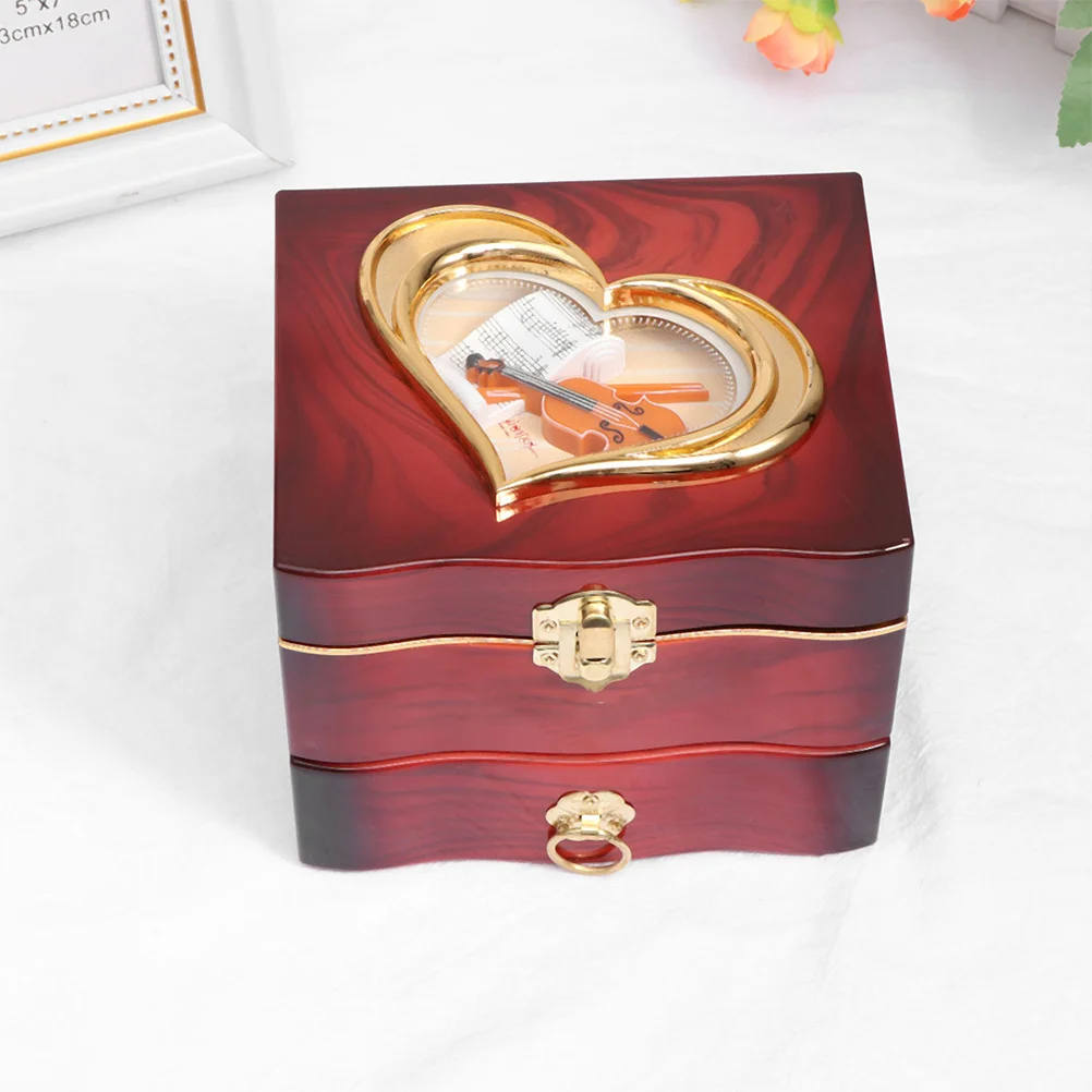 2 In 1 Jewelry Storage Box Music Box Red Creative Musical Jewelry Container For Women Dancing Girl Design Suitable Bedroom