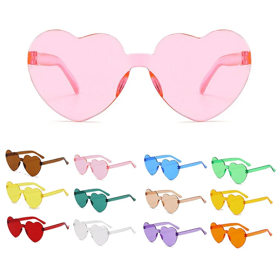

Детский реквизит для фотосъемки, солнцезащитные очки в форме сердца для девочек, милые безрамные желейные цвета, летние пляжные крутые аксессуары, солнцезащитное стекло