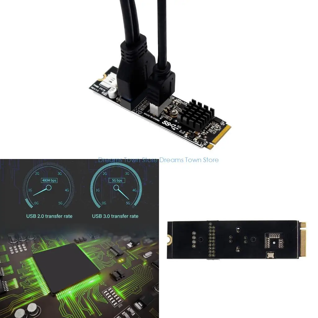 

HX6A Fast Speed USB 3.1 PCIe Expansion Adapter For M.2 MKey Systems Multiple Port Support And Easy Installation