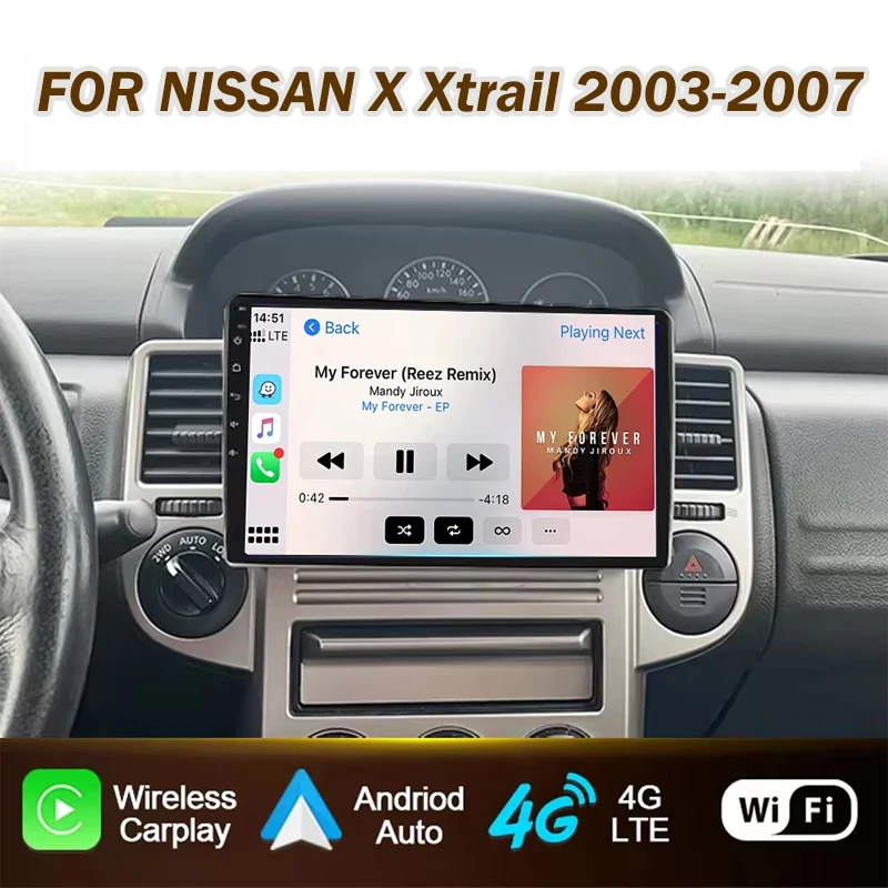 Car Radio Android FOR NISSAN X-TRAIL Xtrail 2003-2007 Carplay Auto Player Multimedia GPS Navigation 2din Video 4G WIFI Screen