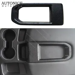 Carbon Fiber Color Front Cup Holder Cover Central Storage Box Trim for Chevy Silverado/GMC Sierra 1500 2500HD 3500HD 2019-2023
