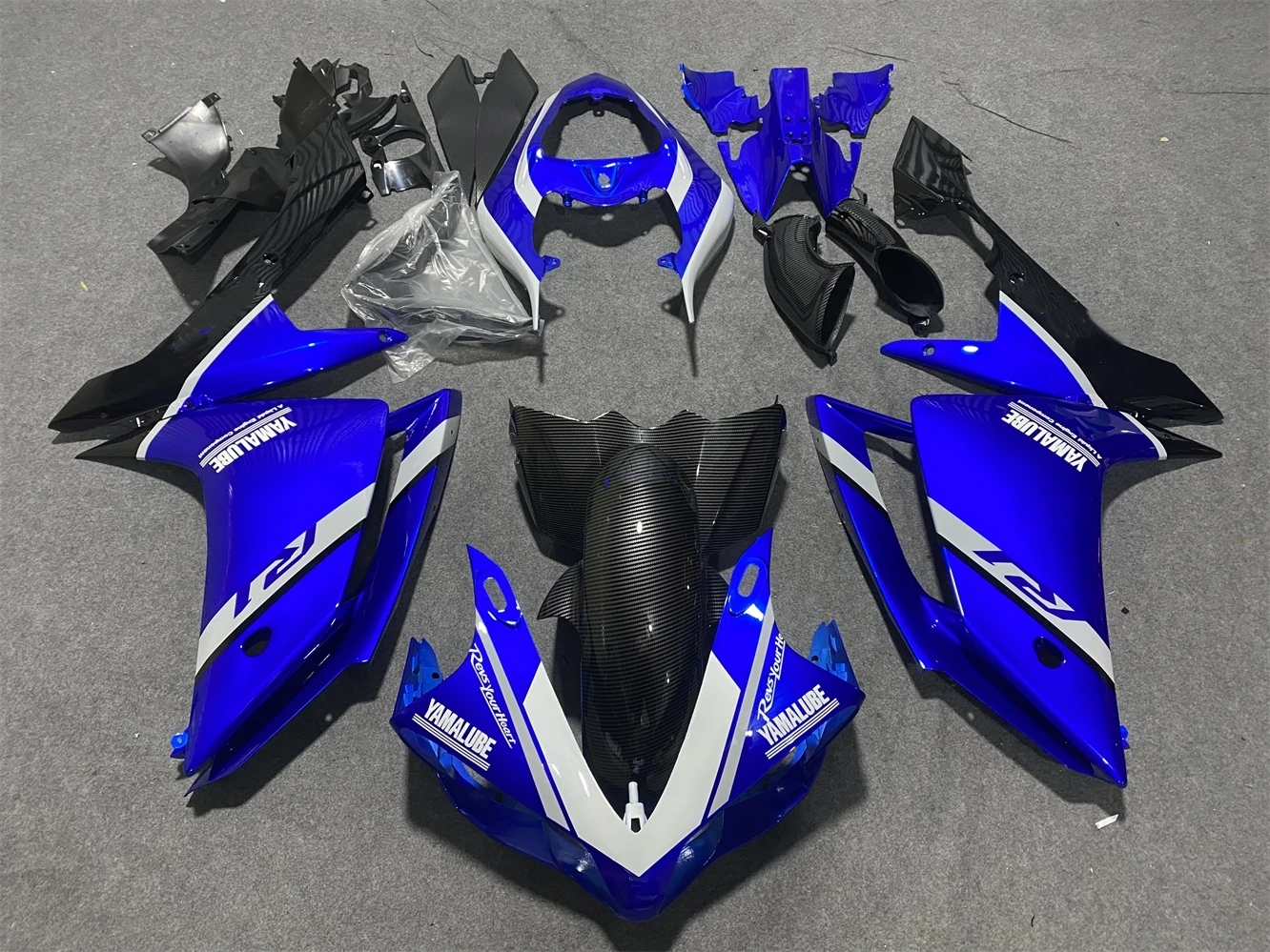 Motorcycle fairing fits YZF-R1 2007 2008 YZF1000 07 08 fairing Matte black blue carbon fiber painted motorcycle shell