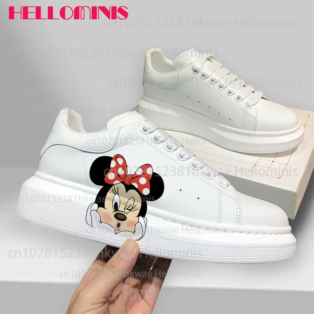 Mickey minnie Couple shoes Fashion Men Women casual Shoes Male Platform Sneakers Girls Casual kateboarding flats 3D graffiti