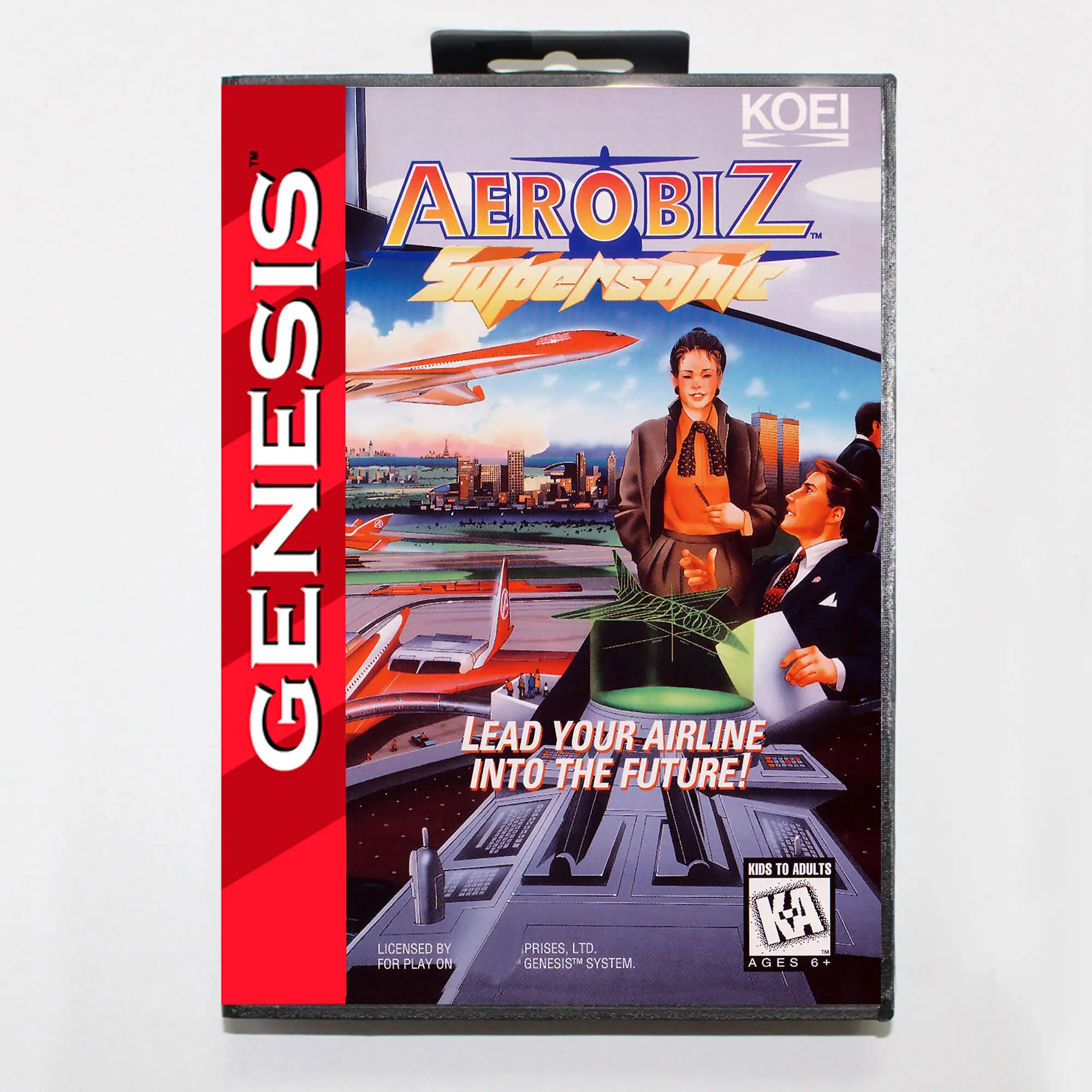 

Aerobiz Supersonic MD Game Card with Custom US Box for 16 Bit Sega Megadrive Genesis Console