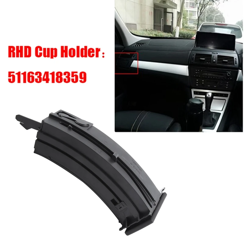 For BMW X3 E83 2004-2010 Car Rear Trunk Lid Grip Assembly With Key Button + Dashboard Water Cup Holder (RHD) Accessories