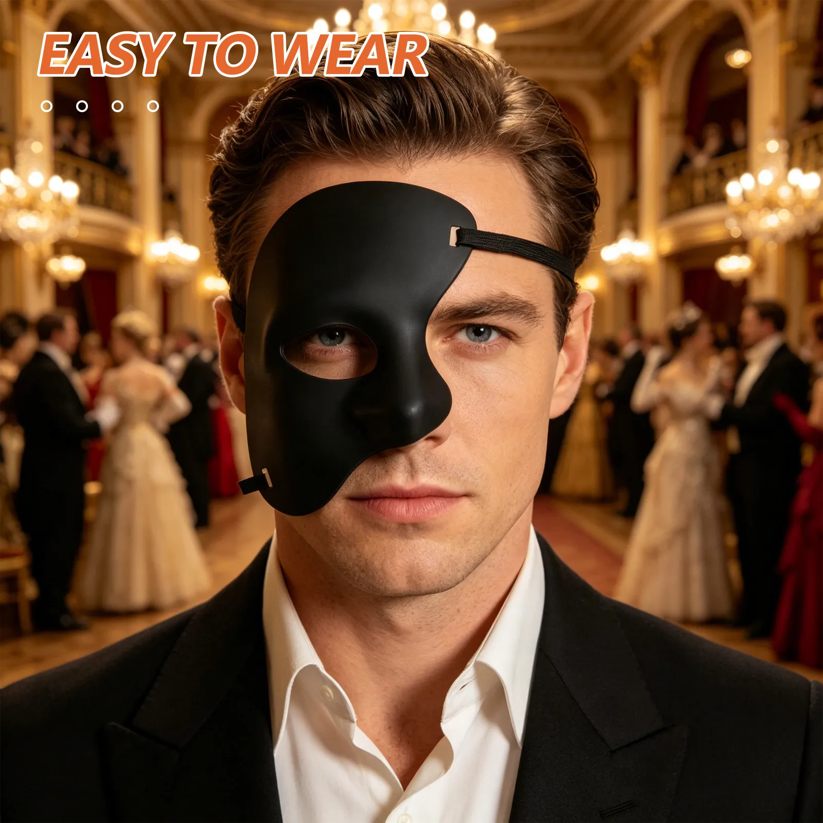 4 Pcs Italian Opera Face Mask Plastic Half Face Mask Man Masquerade Mask For Gala Halloween Male Party Dress Up