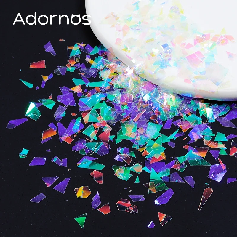 12 Colors Holographic Irregular Glitter Flakes Nail Art Decoration Iridescent Sequins Shiny Large Fragments DIY Nails Supplies