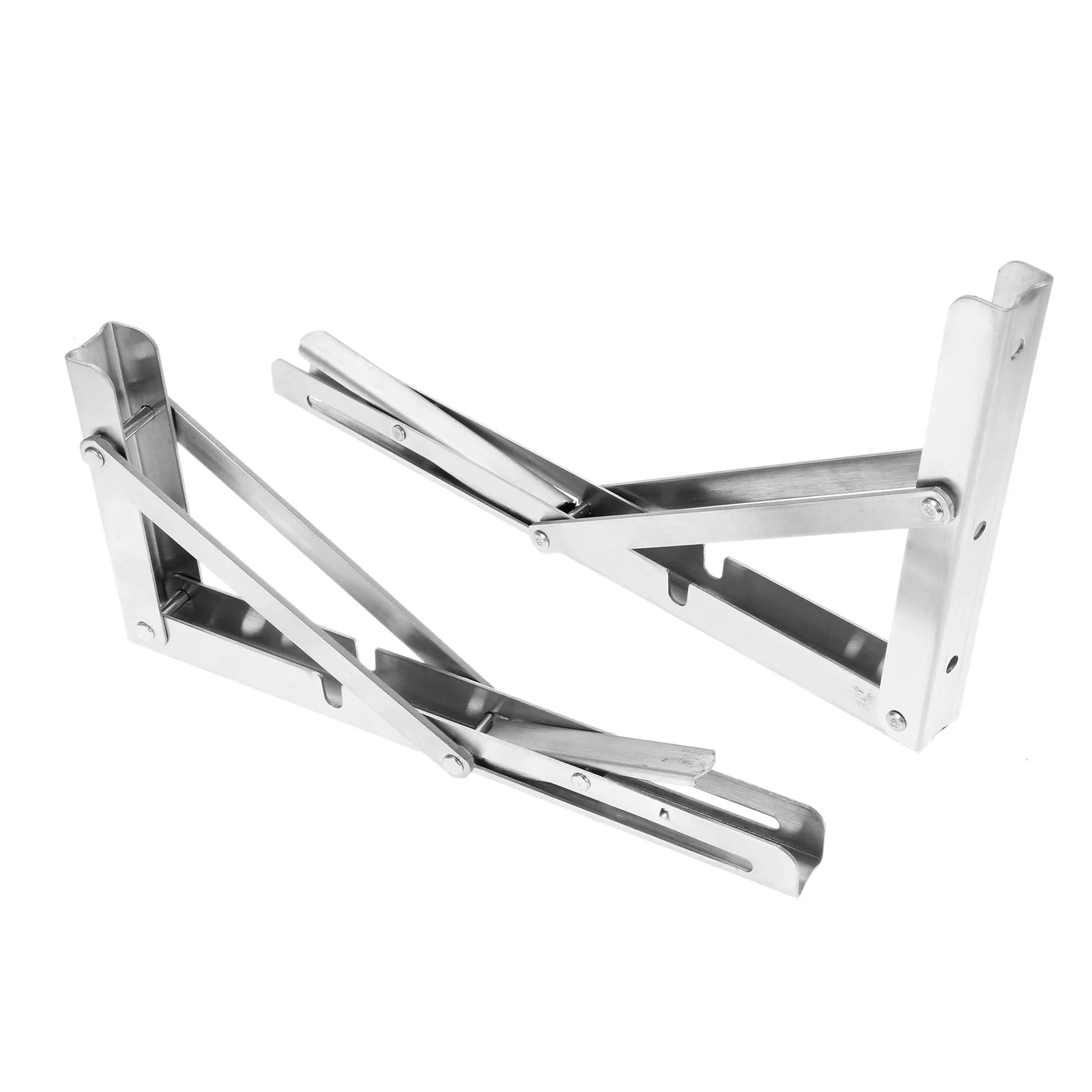 2 Pcs Folding Stand Table Brackets for Bookshelf Wall shelf Exhibition stand folding Tables 8/10/12/14/16 Inch Stainless Steel