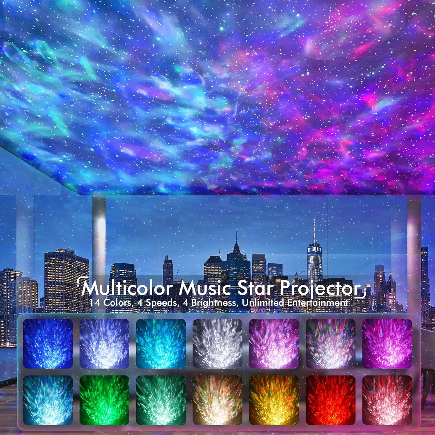 Dinosaur Egg Galaxy Star Projector Starry Light Music Player Night Light White Noise Nebula Gift Decoration Children Adults Room