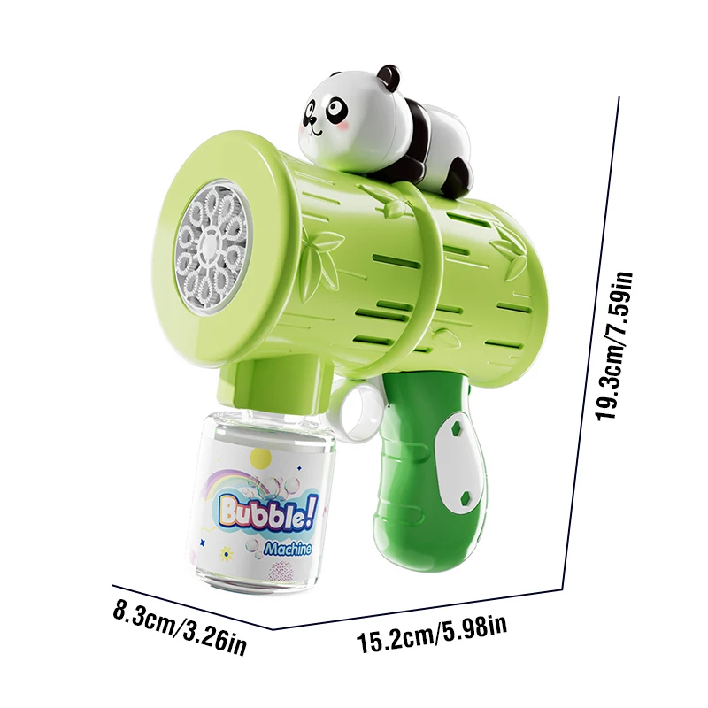 Arma de bolha infantil totalmente automática Panda, Soap Blower, Maker Pomperos, brinquedo soprando, brinquedos de festa ao ar livre, presentes para