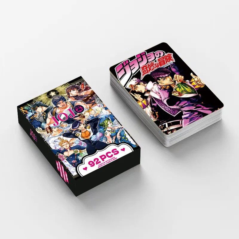 92 pièces/ensemble Anime JoJo's Bizarre Adventure Lomo carte Double face Hd couleur impression photo Collection carte cadeaux autocollants jouets