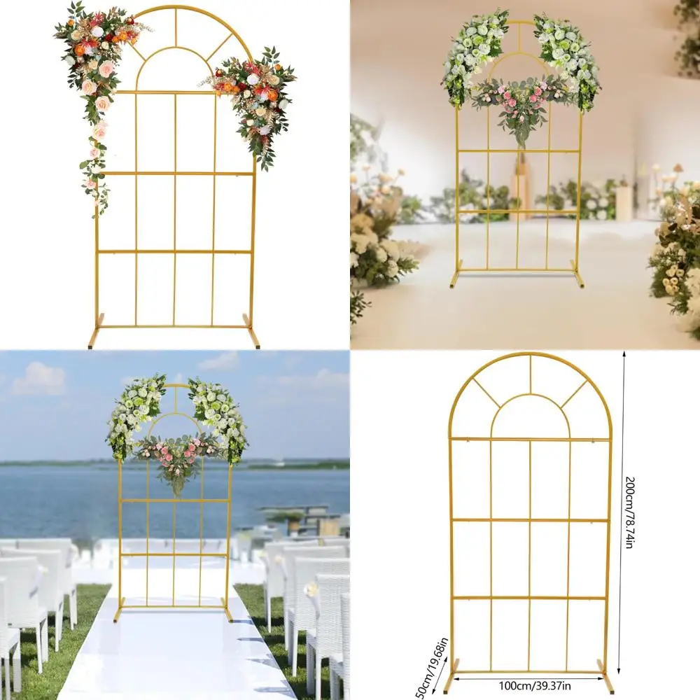 

Золотые металлические свадебные арки — 3,3 x 6,6 м для церемоний, свадебного декора и фонов для вечеринок